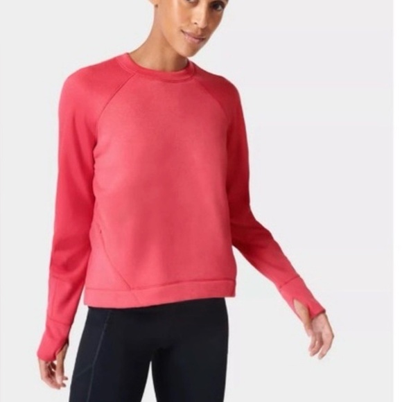 Sweaty Betty Tops - Sweaty Betty warm up crew neck hot pink small